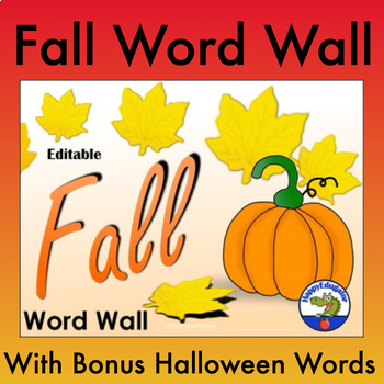Preview of Autumn or Fall Word Wall Words with Halloween Vocabulary