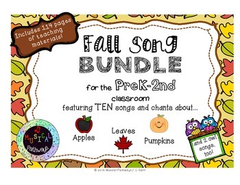 Preview of Autumn/Fall Songs BUNDLE for PreK-2nd Grade Classrooms