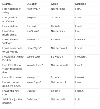 Preview of Auxiliary verbs and question tags