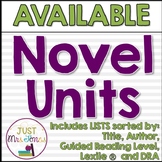 Available Novel Study Lists (Leveled)