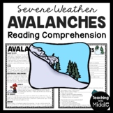 Avalanches Overview Reading Comprehension Worksheet Severe
