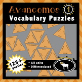 Avancemos 1 Spanish Vocabulary Puzzles (Entire Textbook)