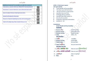 Preview of Avancemos 1 Lección Preliminar Bundle