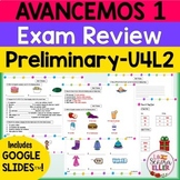 Avancemos 1 Spanish Final Exam Review Study Guide Unit 1- 