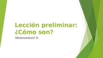 Preview of Avancemos 2: Lección Preliminar PowerPoint, Part 2