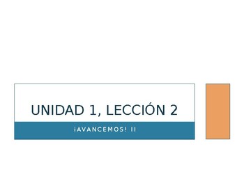 Preview of Avancemos 2: Unidad 1, Lección 2 PowerPoint