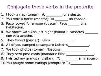 Avancemos 2 Unit 1 Lesson 2 PowerPoint preterite and question word warmups