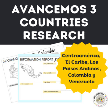 Preview of Avancemos 3 - 15 Countries Research Centroamerica El Caribe Los Paises Andinos