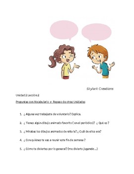 Preview of Avancemos 3 Unit 2 - Unit 3  Oral Exam/Practice  50 questions