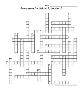 crossword avancemos