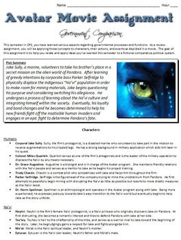Preview of Avatar Movie Assignment for Government