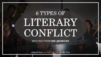 Preview of Avengers-Themed Literary Conflict PowerPoint Presentation