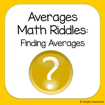 Preview of Finding Averages Math Riddles
