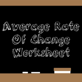 Average Rate Of Change Worksheet