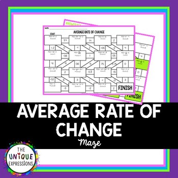 Preview of Average Rate of Change Maze Activity