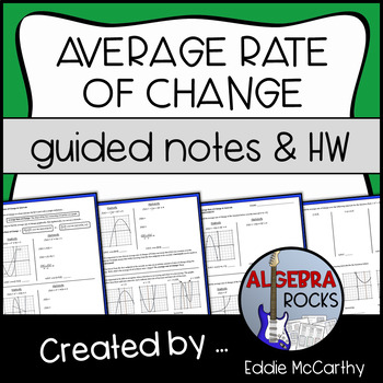 Preview of Average Rate of Change and Intervals - Guided Notes and Homework