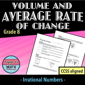 Preview of Average Rate of Change with Solids Worksheet