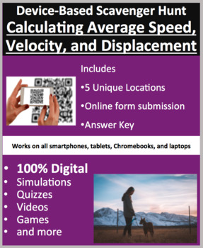 Preview of Average Speed, Velocity, and Displacement – A Digital Scavenger Hunt Activity