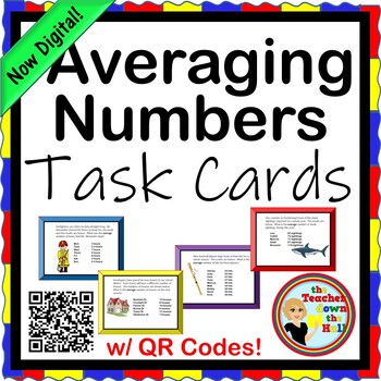 Preview of Average Task Cards w/ QR Codes NOW Digital!