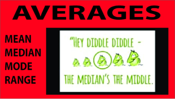 Preview of Averages (Mean, Median, Mode and Range)