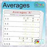 Averages (12 distance learning worksheets for Numeracy) Me