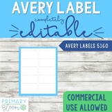 Avery Label 5160 PowerPoint blank Template - Editable