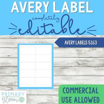 Preview of Avery Label 5163 Editable Power Point Template