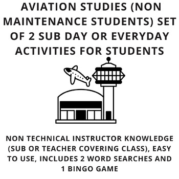Preview of Aviation Lesson Plans Bundle for Pilot, ATC (Not Maintenance Students) Sub Day