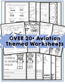 Preview of Aviation Unit [ 20+ Worksheets ] for Kindergarten and 1st Grade