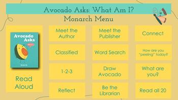 Preview of Avocado Asks: What Am I? Choice Board in Google Slides M24
