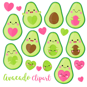 Download Avocado Clipart Kawaii Avocado Svg And Png Clipart By Tweet Graphics