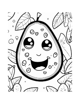 Avocado Coloring book for kids by Learnorama Resources | TPT