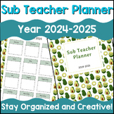 Substitute plans template, editable calendar 2024, sub pla