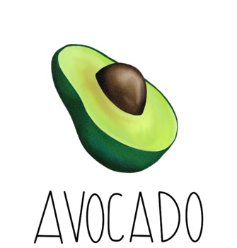 Preview of Avocado half - labeled