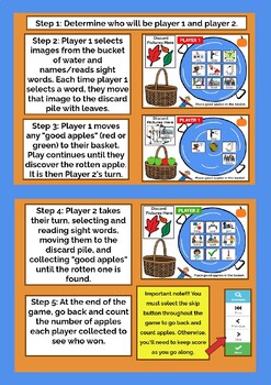 Avoid the Rotten Apple: Game for Sight Word Reading (Level 3)
