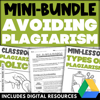 Preview of Avoiding Plagiarism Bundle - Types of Plagiarism Worksheets, Lessons, Activities
