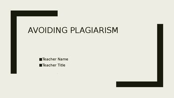 Preview of Avoiding Plagiarism Workshop