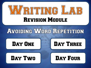 Preview of Avoiding Word Repetition - Writing Lab Revision Module