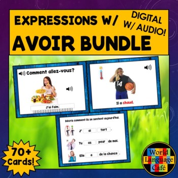 Preview of Avoir French Boom Cards Digital Flashcards Expressions with Avoir Activities