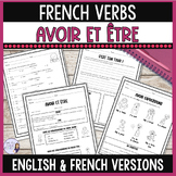 Avoir être French verbs notes and worksheet - present tense
