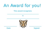 Award Certificate (Customize) - Middle School/Junior High