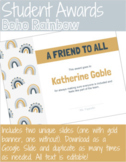 Award Certificate | Academic Superlative | Boho Rainbow | 