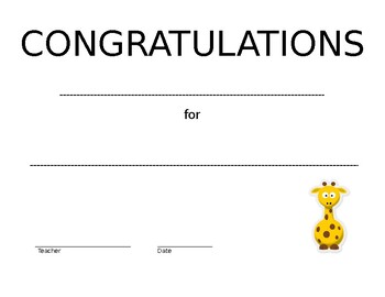 Preview of Award Certificate (Blank)