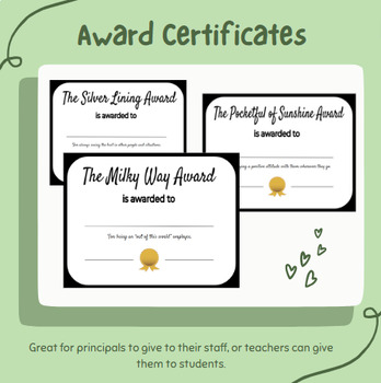 Preview of Award Certificates