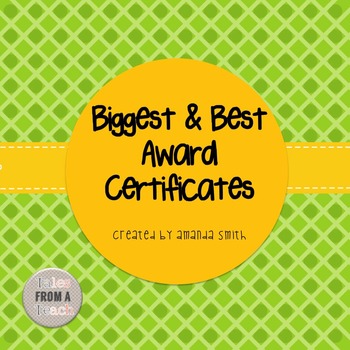 Preview of Biggest and Best Award Certificates: Ready to Use Plaid & Dot Printables