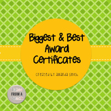Biggest and Best Award Certificates: Ready to Use Plaid & 