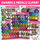 Award & Medal Clipart Bundle: Ribbons, Trophy, Badges Clip