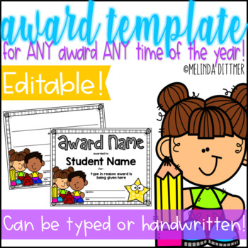 Preview of Award Template - EDITABLE!