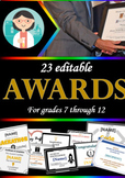 24 digital Award Templates for highschool and middle schoo