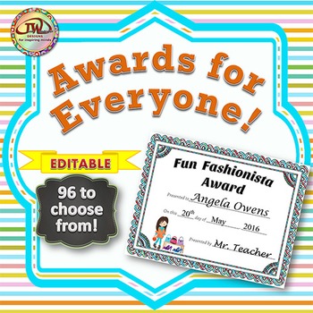 Award Certificates - EDITABLE by Just Wonderful Designs | TpT